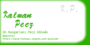 kalman pecz business card