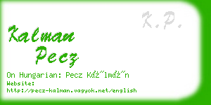 kalman pecz business card
